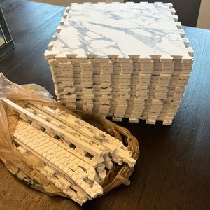 Foam interlocking play mat - marble design